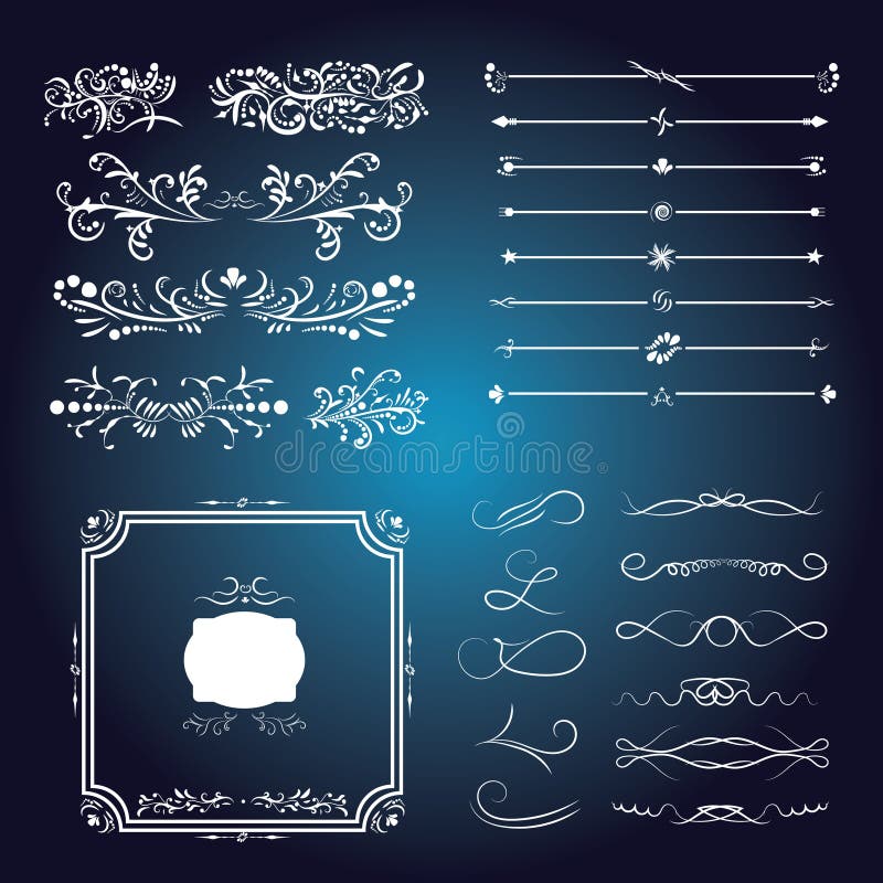 Grand ensemble de remous calligraphiques victoriens illustration libre de droits Grand ensemble de remous calligraphiques victoriens illustration libre de droits