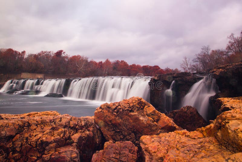 Grand Falls in Autumn, Joplin, Missouri Stock Photo Image of falls