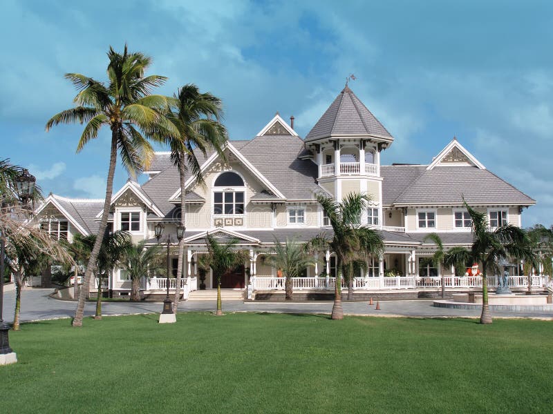 Grand Castle Style Home on Grand Cayman Stock Photo Image of castle