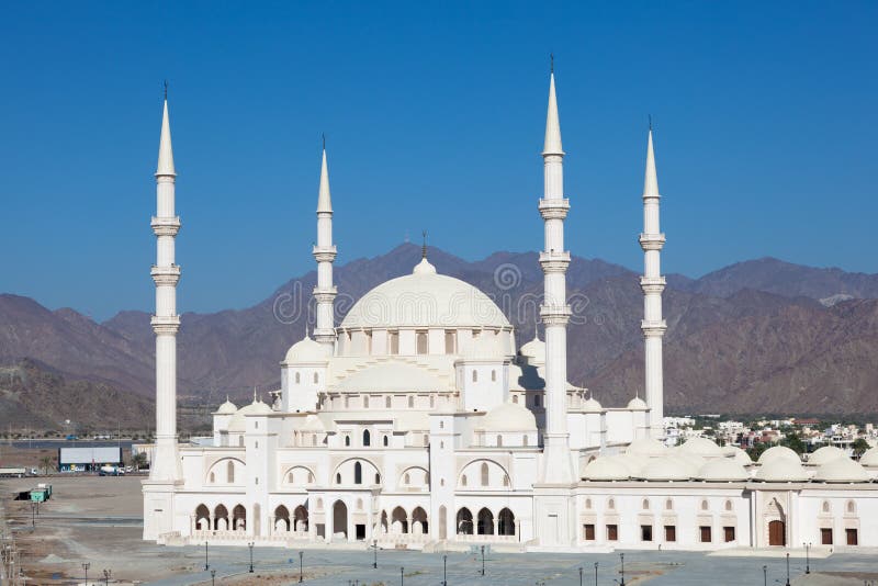 Grand Mosque in Fujairah, UAE royalty free stock photos Grand Mosque in Fujairah, UAE royalty free stock photos