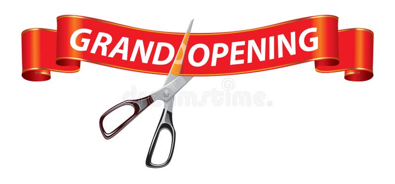 Grand opening banner stock vector. Illustration of scissor - 10540289