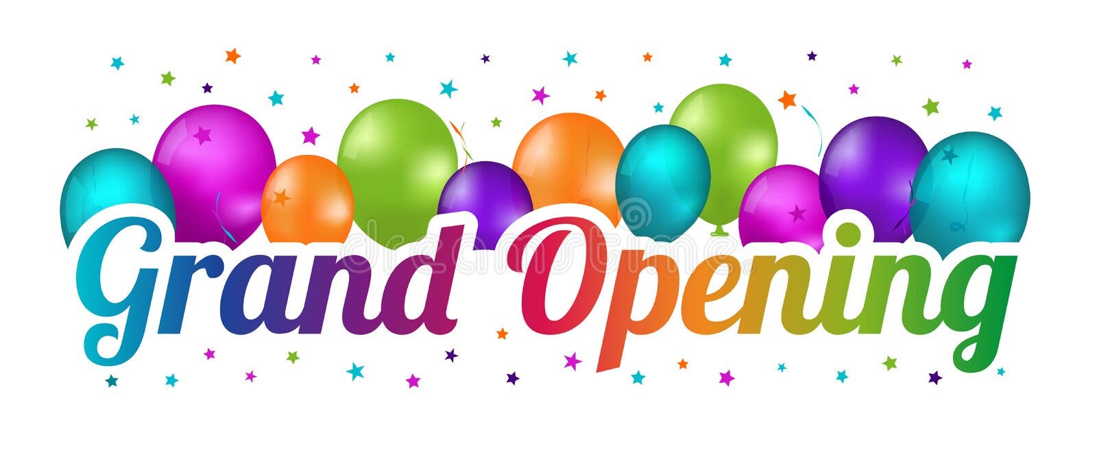 Grand Opening Ceremony Banner With Golden Confetti Royalty Free