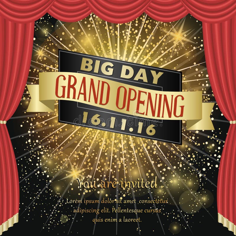 Grand Opening Banner Design Vector Illustration Stock Vector
