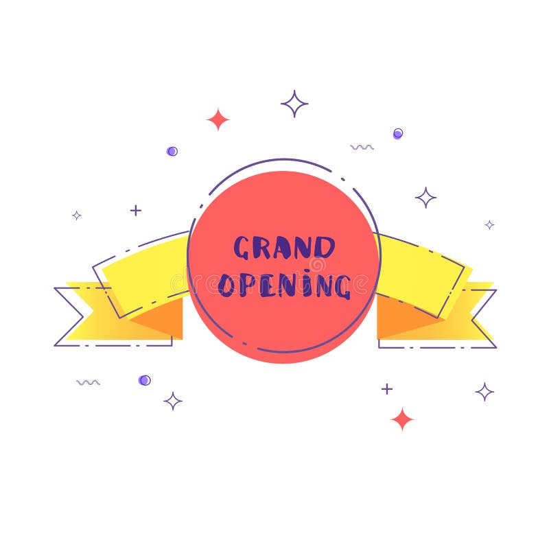 Grand opening banner with confetti Royalty Free Vector Image