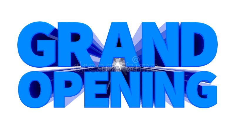 3d Grand Opening Word On White Background 3d Rendering Stock