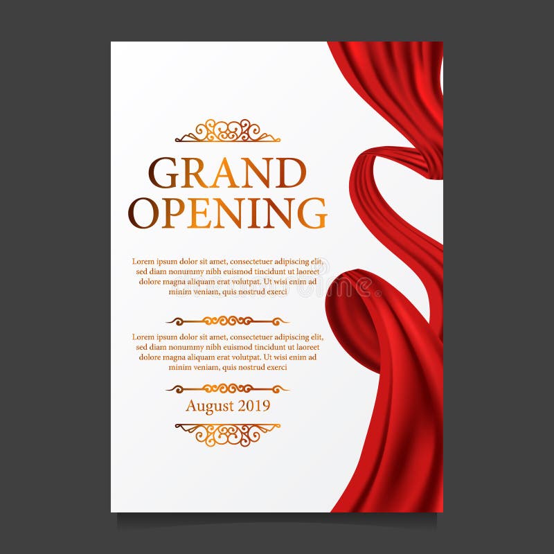 Stylish grand opening ceremony card design Vector Image