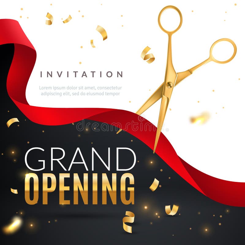 Grand opening banner stock vector. Illustration of scissor - 10540289