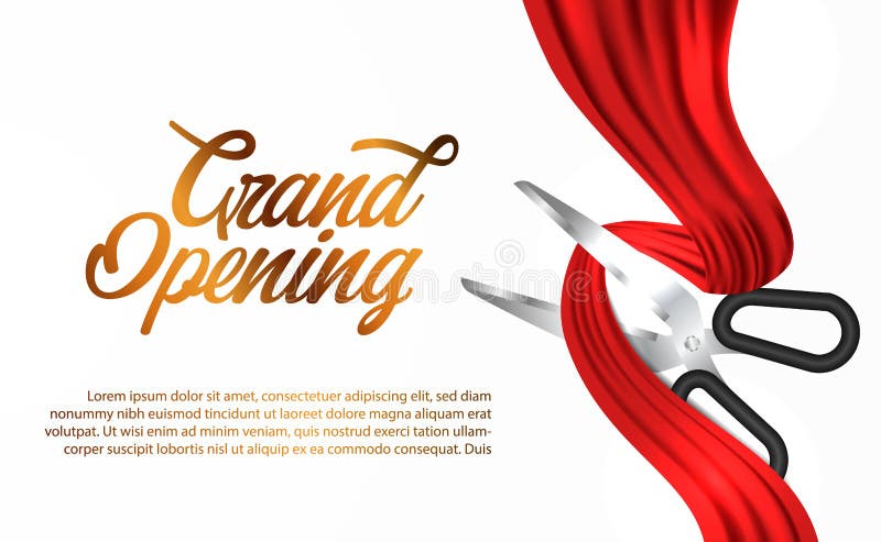 Grand Opening Red Vector Art PNG, Grand Opening Red Banner And