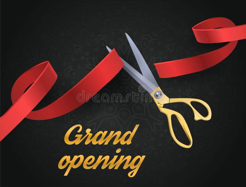 Scissors Cut Red Ribbon Grand Opening Ceremony Ceremonial