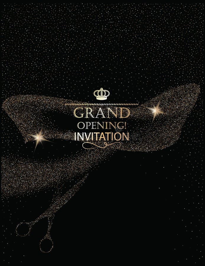 Grand Opening Invitation Card with Abstract Scissors and Ribbon Stock  Illustration - Illustration of glossy, grand: 69258440