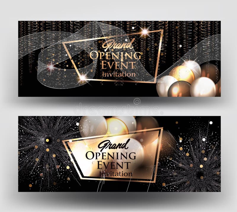 Elegant Black & Gold Grand Opening invitation Flyer