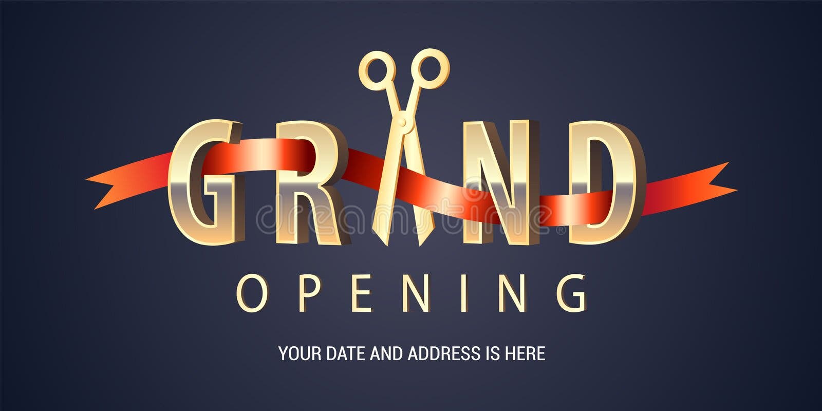 Grand opening banner stock vector. Illustration of scissor - 10540289