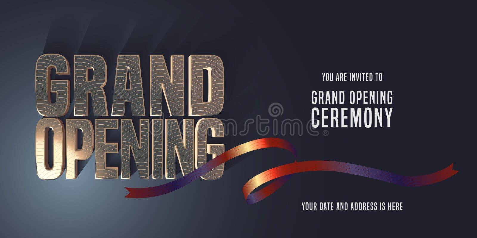 Free Vector, Grand opening you are invited lettering