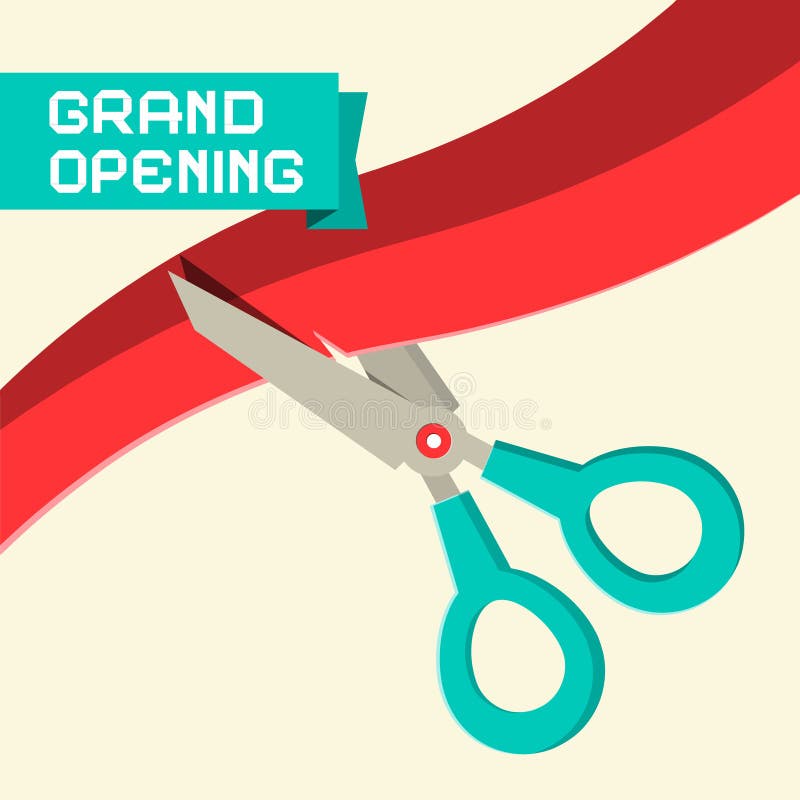 Grand opening banner stock vector. Illustration of scissor - 10540289