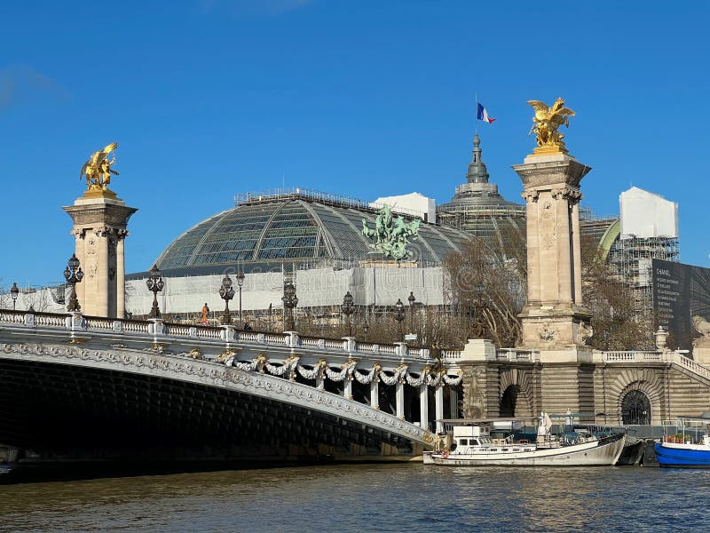 The Grand Palais Under Renovation in 2021 As Viewed from the Left Bank ...