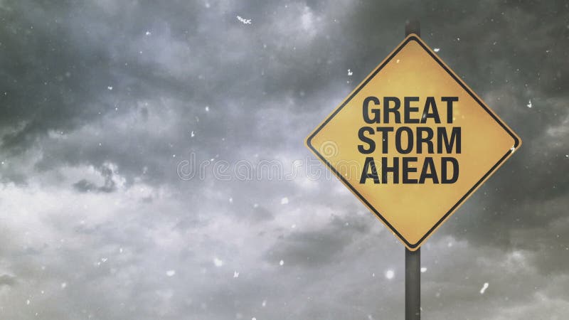 Grand panneau d'avertissement de tempête en avant banque de vidéos