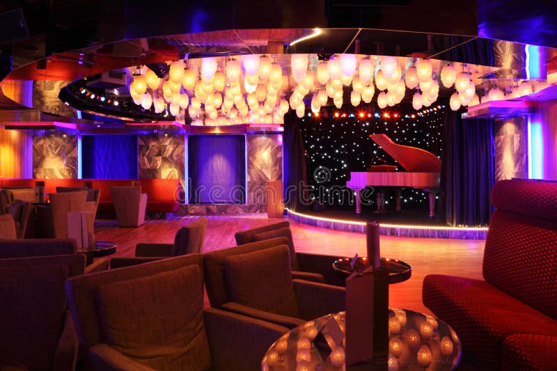 Grand Piano At Concert Stage In Restaurant Stock Photo - Image: 15522370