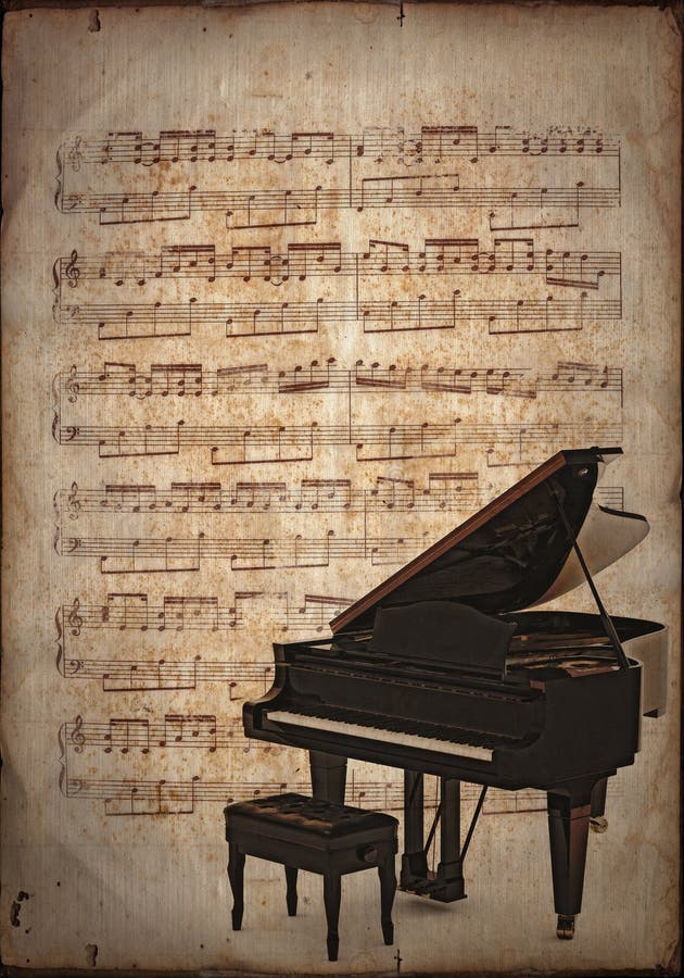 Grand Piano with Old Music Sheet Stock Photo Image of away, rusted 233585856