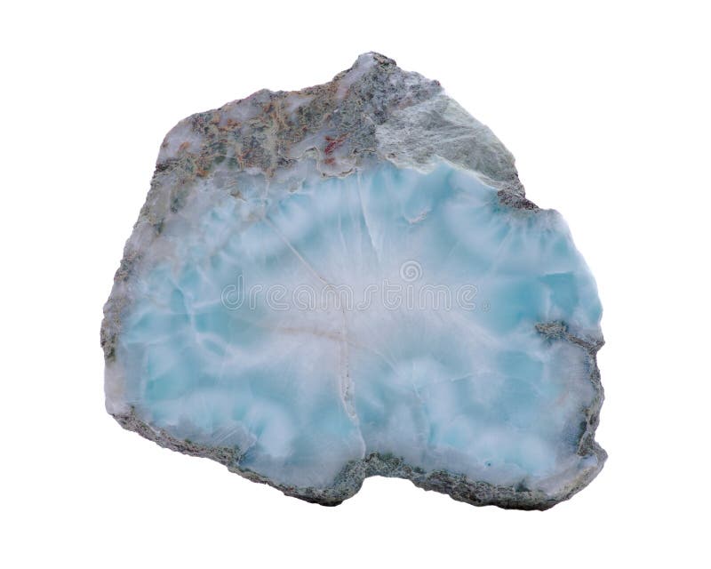 Rare Large Caribbean Blue Larimar Free Form Specimen from Dominican Republic, isolated on white background. Pectolite mineral class. Stefilia`s Stone. Rare Large Caribbean Blue Larimar Free Form Specimen from Dominican Republic, isolated on white background. Pectolite mineral class. Stefilia`s Stone.