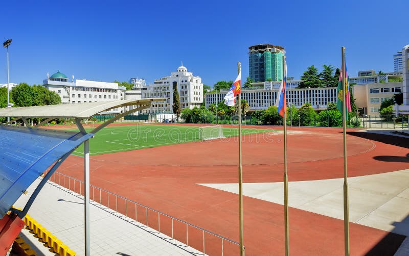 Grand stade de l'école de sports photo stock Grand stade de l'école de sports photo stock