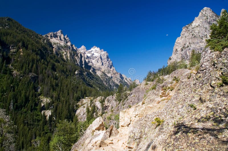 Grand Teton Park and the morning Moon