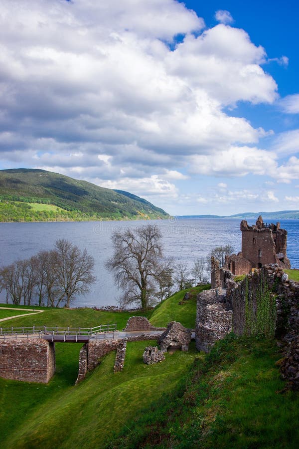 Grand Tower of the Urquhart Castle at Loch Ness Scotland Stock Image ...