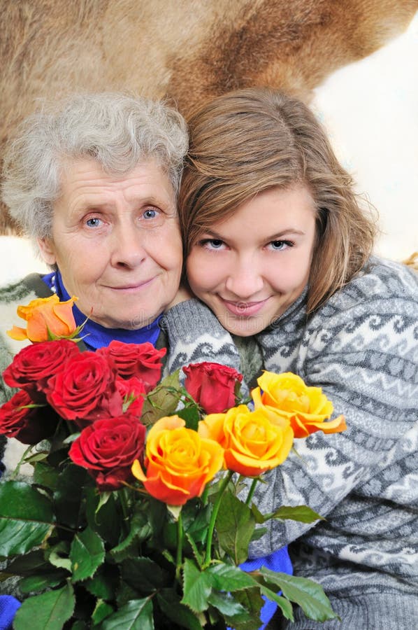 Granddaughter with grandmother