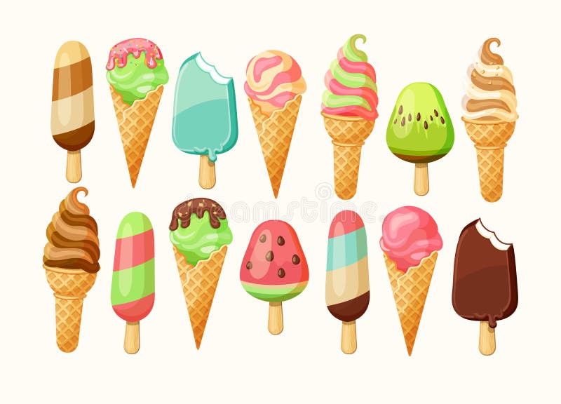 Grande accumulazione del gelato illustrazione di stock