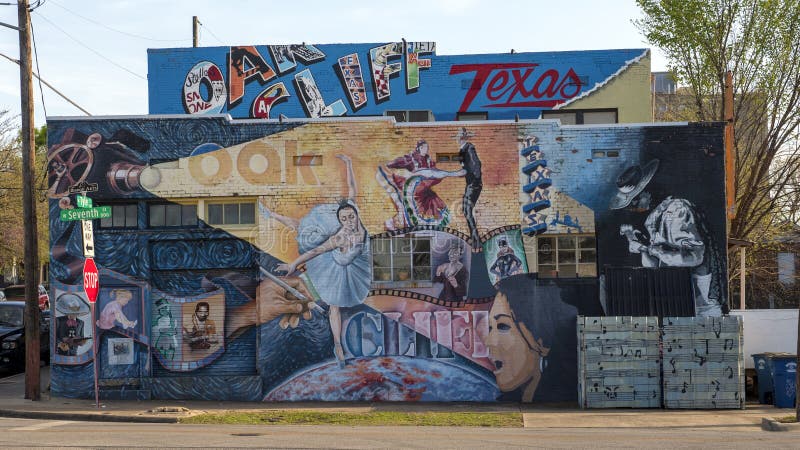 Bispo Mural Arts District Do Buraco Negro, Dallas, Texas Imagem