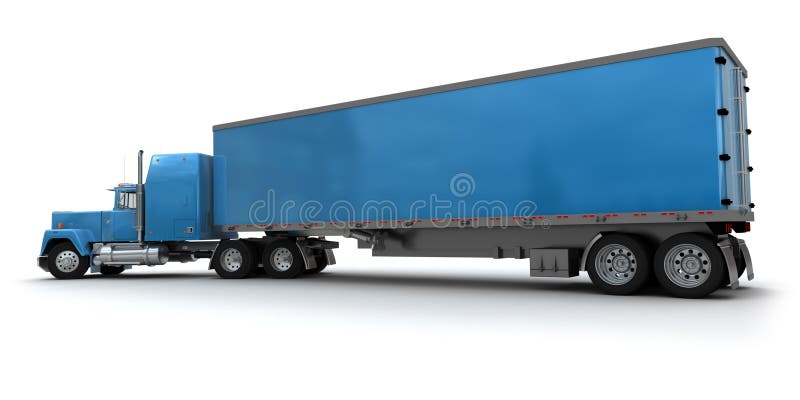 Grande camion di rimorchio blu