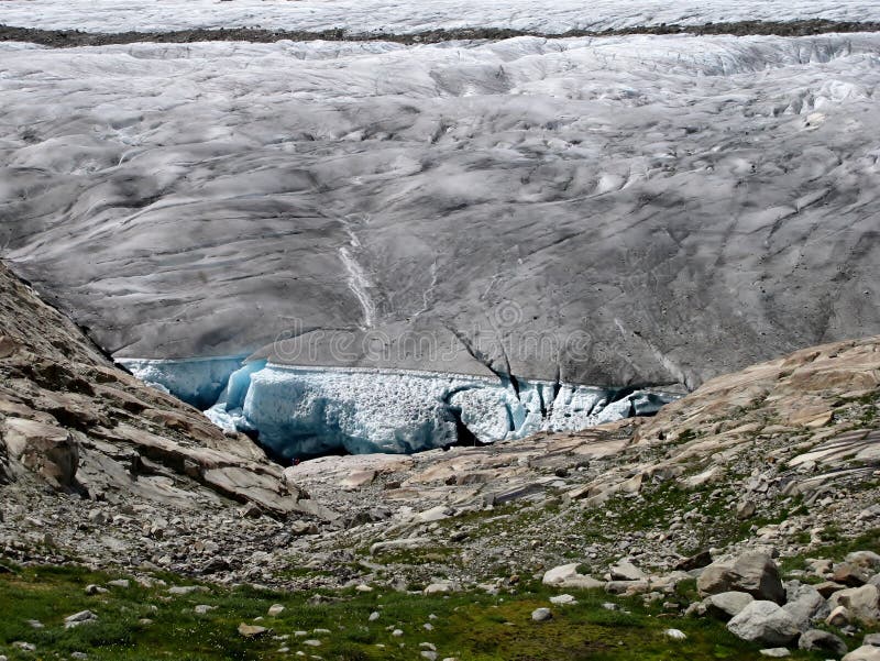 Big cave in the Aletsch Glacier. UNESCO World Heritage Site. Big cave in the Aletsch Glacier. UNESCO World Heritage Site