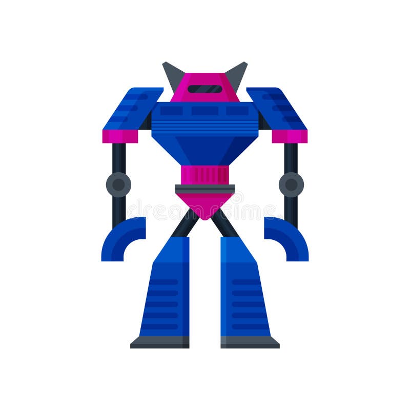 Grande condizione rosa-blu d'acciaio del trasformatore Intelligenza artificiale Robot di umanoide del metallo Icona piana di vett royalty illustrazione gratis Grande condizione rosa-blu d'acciaio del trasformatore Intelligenza artificiale Robot di umanoide del metallo Icona piana di vett royalty illustrazione gratis