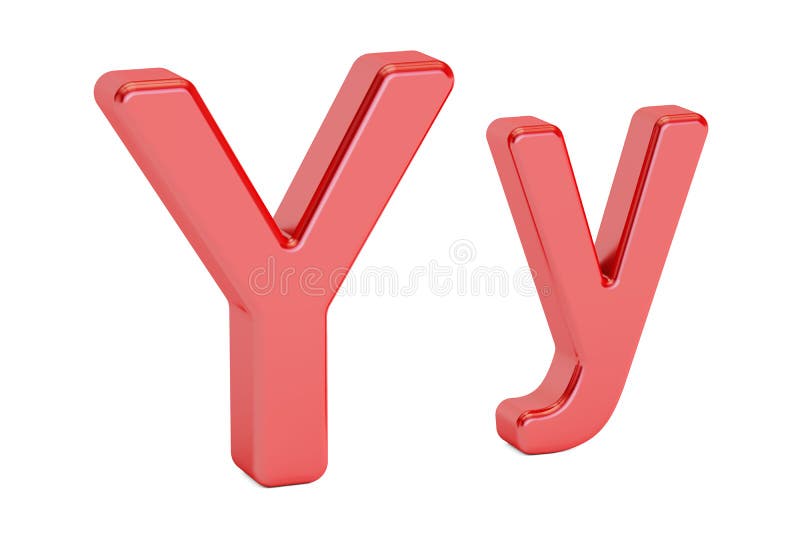 Grande e piccolo Y memorabile, rappresentazione 3D illustrazione di stock Grande e piccolo Y memorabile, rappresentazione 3D illustrazione di stock