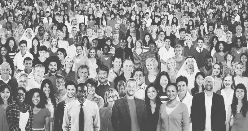 Grande grupo de conceito alegre multi-étnico diverso dos povos fotografia de stock Grande grupo de conceito alegre multi-étnico diverso dos povos fotografia de stock