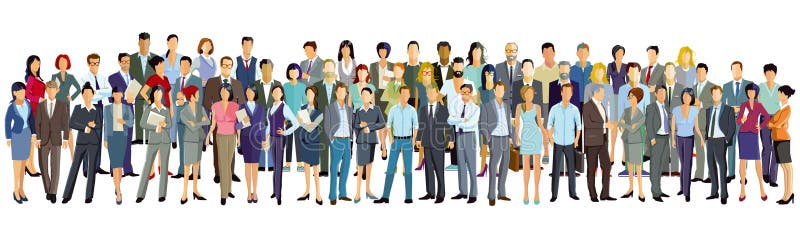 Grande grupo de pessoas no fundo branco ilustração royalty free Grande grupo de pessoas no fundo branco ilustração royalty free