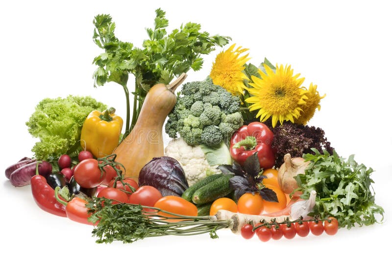 Grande gruppo di oggetti di verdure dell'alimento