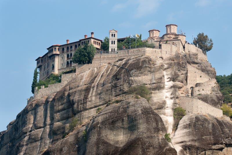 Grande meteoro (monastério) da transfiguração, Grécia fotografia de stock Grande meteoro (monastério) da transfiguração, Grécia fotografia de stock