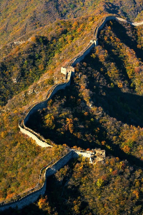 The great wall of china, with a beautiful mountain backdrop. The great wall of china, with a beautiful mountain backdrop
