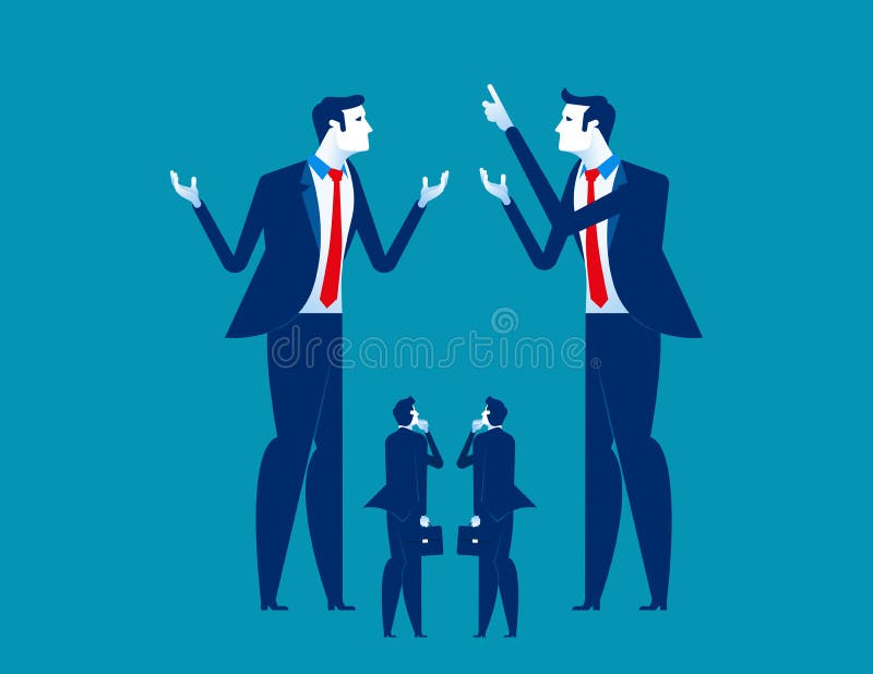 Grande negócio que explica à empresa de pequeno porte Ilustração do vetor do negócio do conceito ilustração royalty free Grande negócio que explica à empresa de pequeno porte Ilustração do vetor do negócio do conceito ilustração royalty free