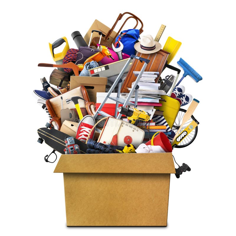 Grande pile des choses de ménage photographie stock