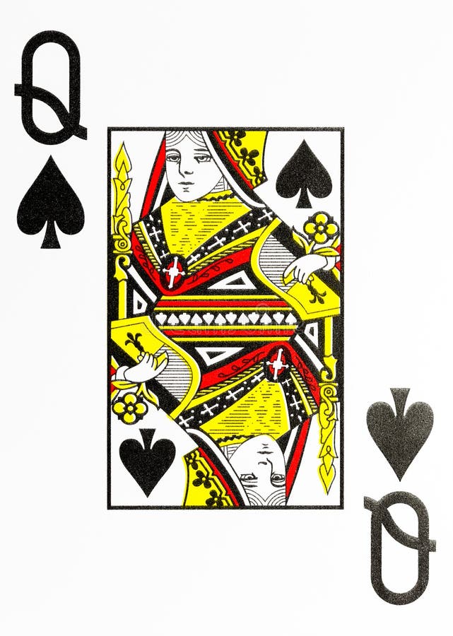 Grande rainha do cartão de jogo do índice das pás foto de stock royalty free Grande rainha do cartão de jogo do índice das pás foto de stock royalty free