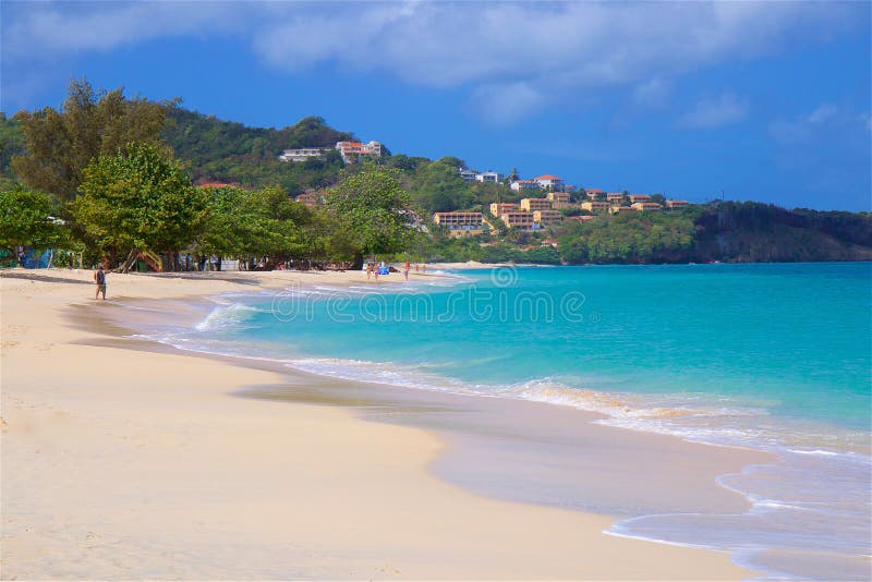 Grande spiaggia di Anse in Granada, caraibica immagini stock libere da diritti Grande spiaggia di Anse in Granada, caraibica immagini stock libere da diritti