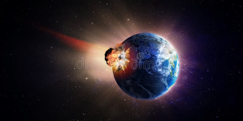 Grande terra de batida asteróide ilustração do vetor Grande terra de batida asteróide ilustração do vetor