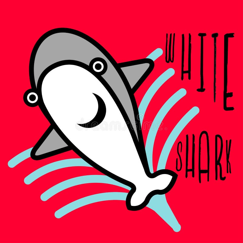 Grande tubarão branco ilustração stock Grande tubarão branco ilustração stock