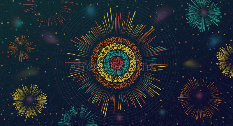Grande visualizzazione della circolare di dati Analisi di informazioni illustrazione di stock Grande visualizzazione della circolare di dati Analisi di informazioni illustrazione di stock