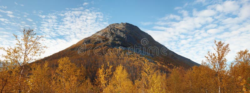 Large ancient extinct volcano - a panoramic photo. Large ancient extinct volcano - a panoramic photo