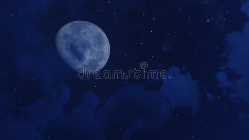 Grandes lune et étoiles en ciel nocturne illustration de vecteur Grandes lune et étoiles en ciel nocturne illustration de vecteur