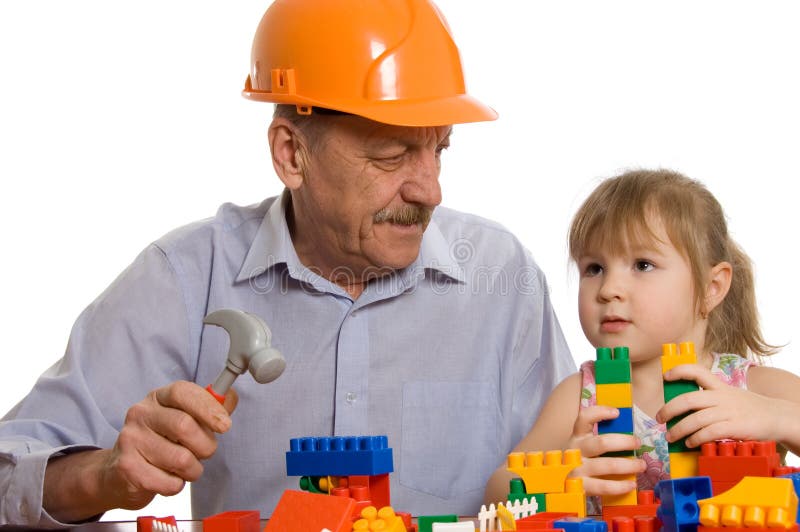 Grandfather with the granddaughter