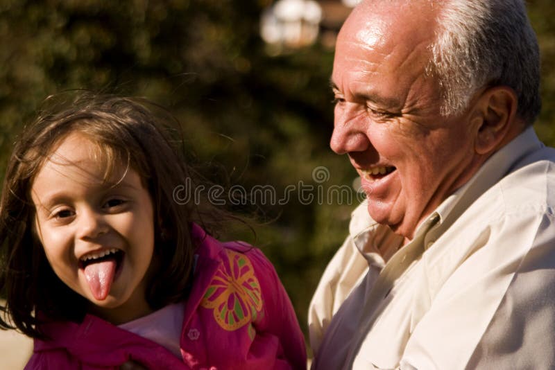 Grandfather and Granddaughter Stock Image Image of happiness