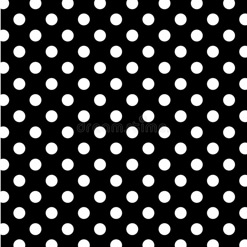 Seamless pattern of large white polka dots on a black background for arts, crafts, fabrics, decorating, albums and scrap books. EPS &#x28;vector&#x29; file includes pattern swatch that will seamlessly fill any shape. Seamless pattern of large white polka dots on a black background for arts, crafts, fabrics, decorating, albums and scrap books. EPS &#x28;vector&#x29; file includes pattern swatch that will seamlessly fill any shape.